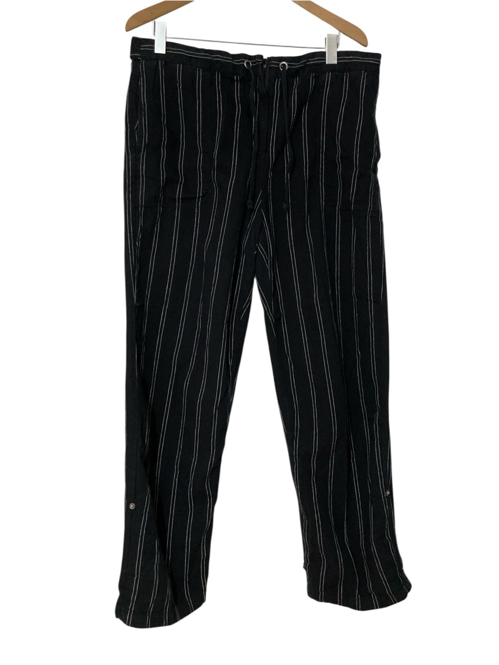 Chico's Linen and Cotton Pinstripe Trousers